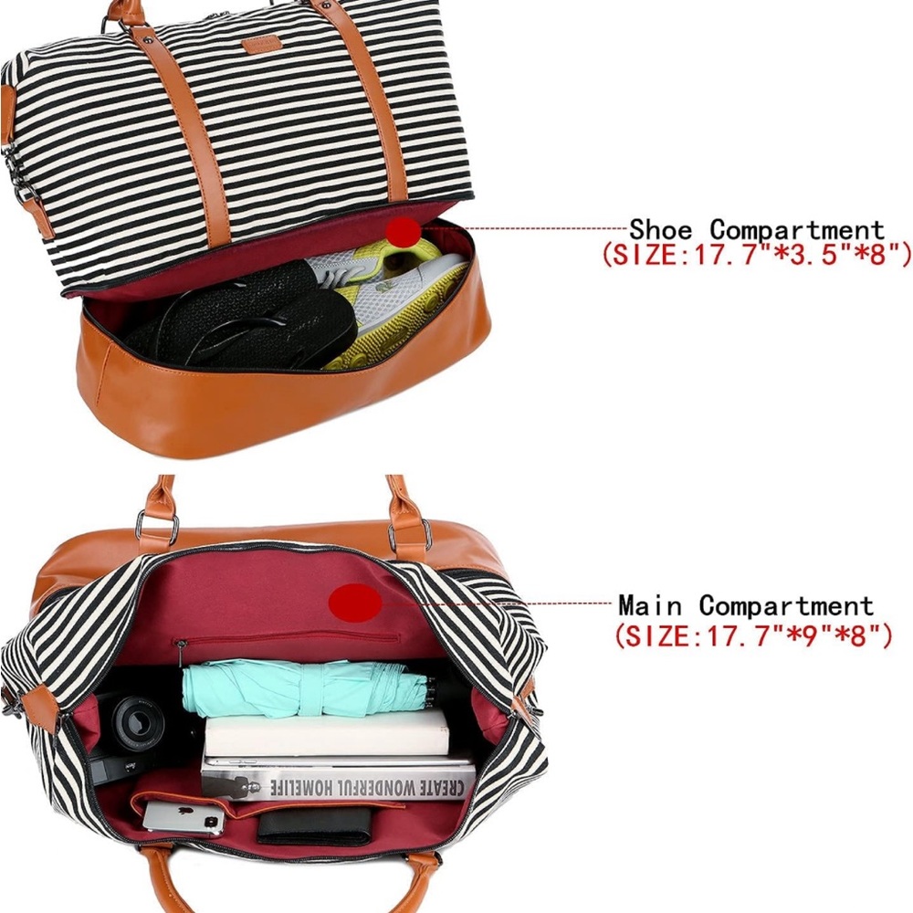 Striped weekender bag - Picture 2 of 2